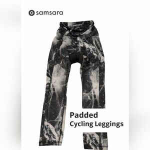 NWT Samsara Padded Cycling Leggings Marble High Waist Biker Activewear XXS